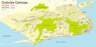Carte des pistes cyclables de Rio de Janeiro